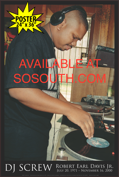DJ Screw - POSTER "The Legend at Work" (24" x 36")(FREE SHIPPING)
